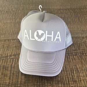Gray Aloha Trucker Hat